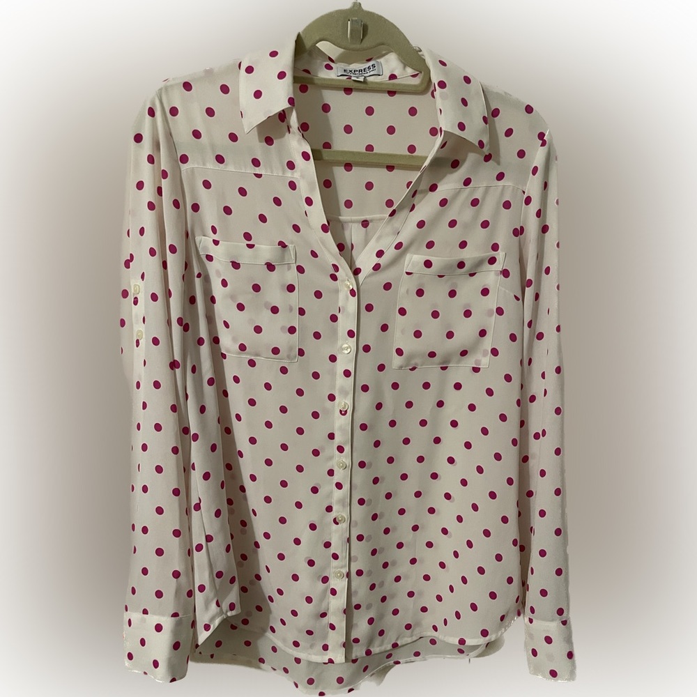 Express Portofino blouse. Button down long sleeve. Size M.